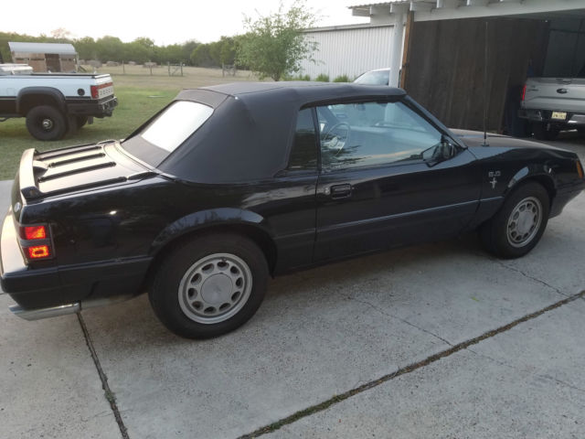 1986 Black Ford Mustang Convertible