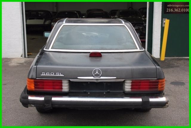 1986 Black Mercedes-Benz 500-Series Convertible