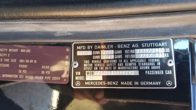 1986 Mercedes-Benz 500-Series