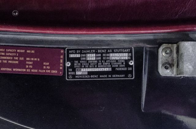 1986 Black Mercedes-Benz SL-Class Convertible