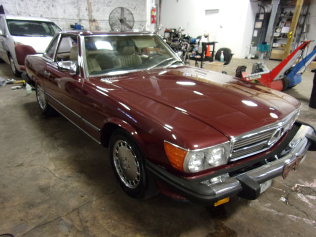 1986 Burgundy Mercedes-Benz SL-Class Convertible