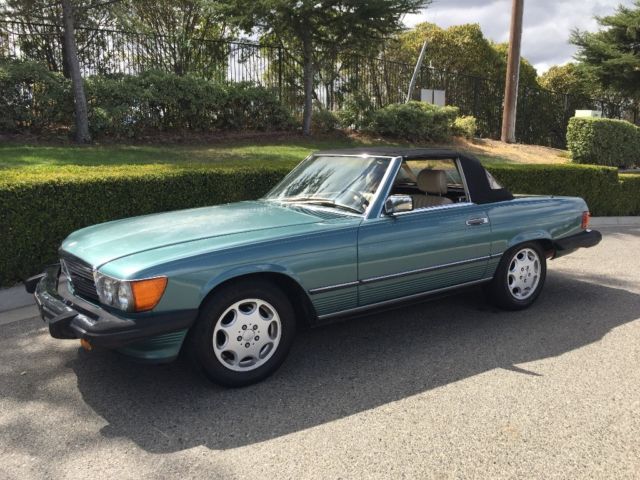 1986 Green Mercedes-Benz SL-Class Convertible
