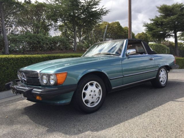 1986 Green Mercedes-Benz SL-Class Convertible