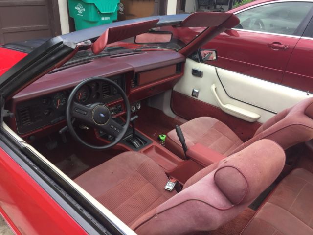 1986 Red Ford Mustang Convertible