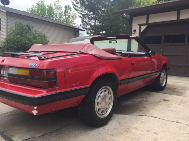 1986 Red Ford Mustang Convertible