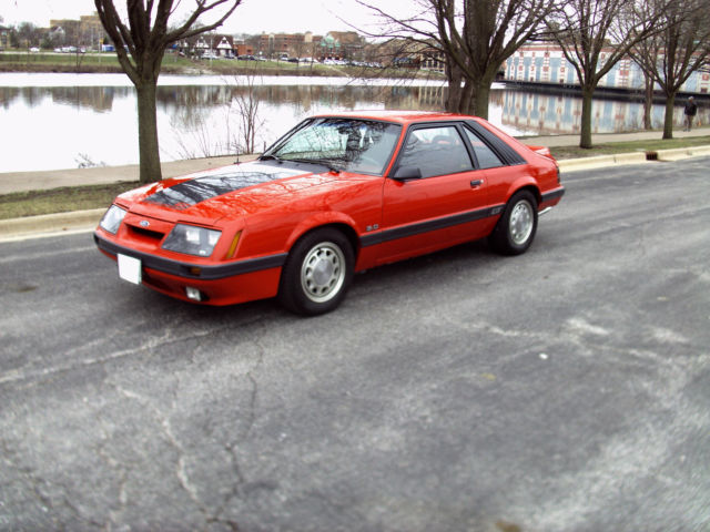 1986 Red Ford Mustang Hatchback