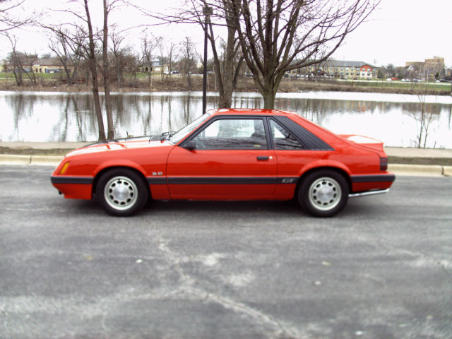 1986 Red Ford Mustang Hatchback