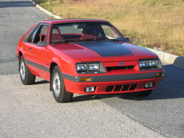 1986 Bright Red Ford Mustang Coupe