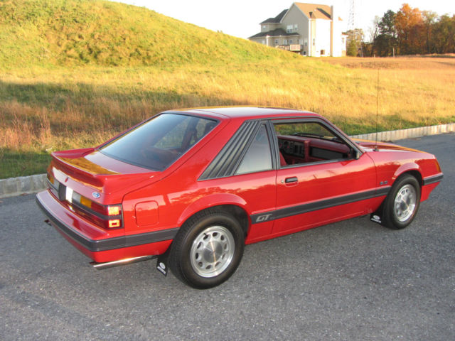 1986 Bright Red Ford Mustang Coupe