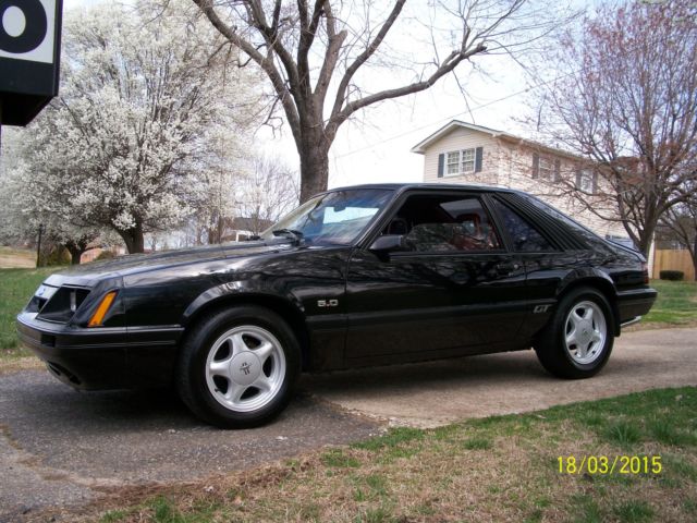 1986 Black Ford Mustang Hatchback