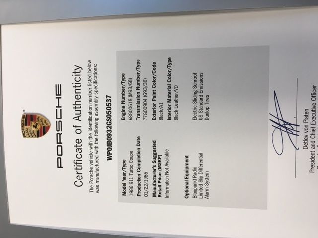 1986 White Porsche 930