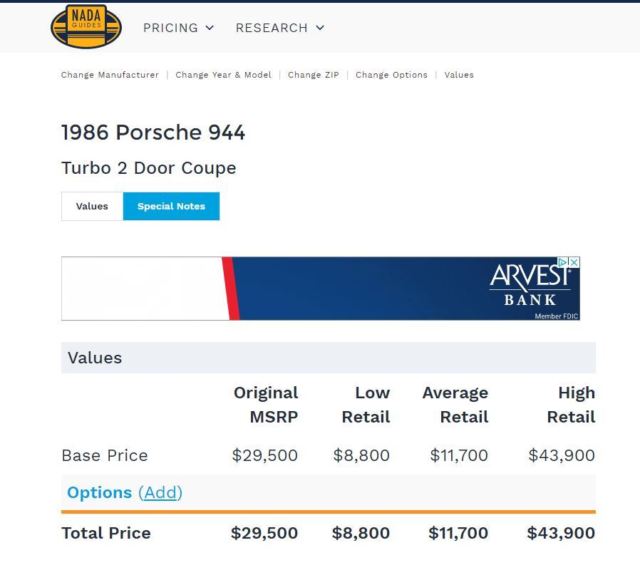 1986 Red Porsche 944 Coupe