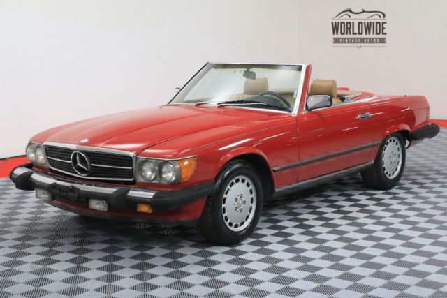 1986 Red Mercedes-Benz SL-Class Convertible