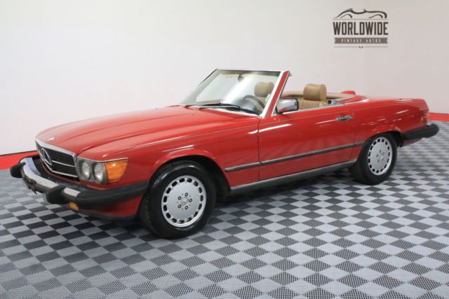 1986 Red Mercedes-Benz SL-Class Convertible