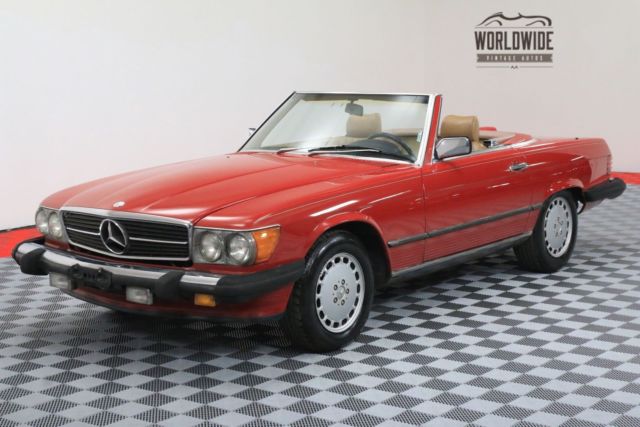 1986 Red Mercedes-Benz SL-Class Convertible