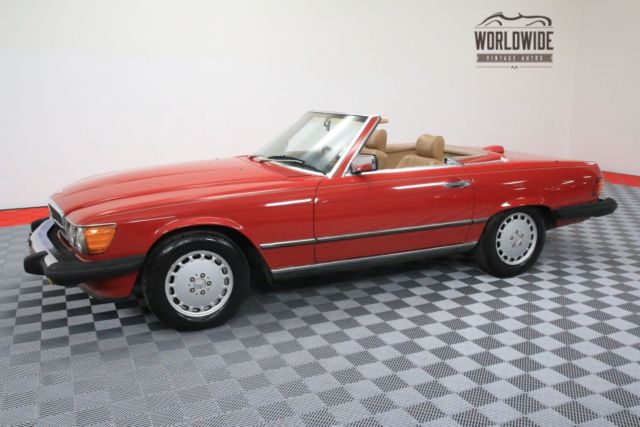 1986 Red Mercedes-Benz SL-Class Convertible