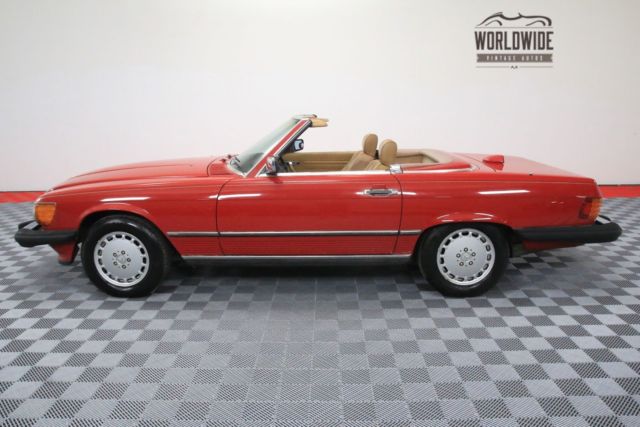 1986 Red Mercedes-Benz SL-Class Convertible