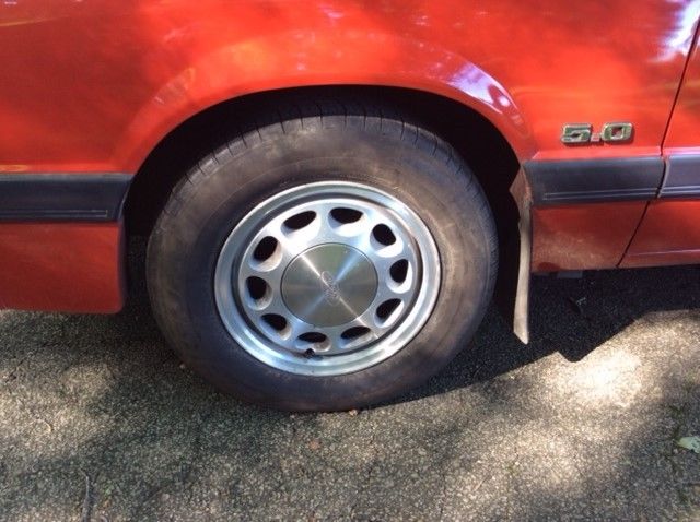 1986 Red Ford Mustang Convertible