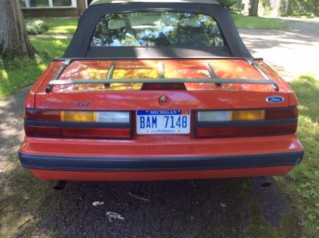 1986 Red Ford Mustang Convertible
