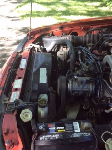 1986 Red Ford Mustang Convertible