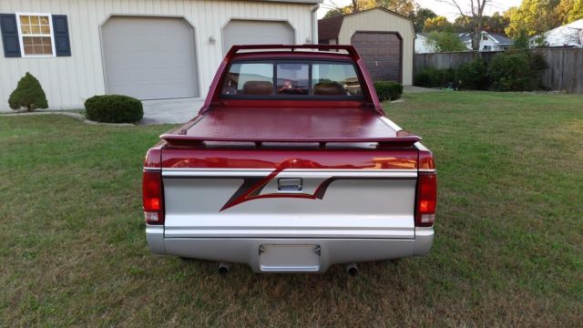 1986 Burgandy/Silver Chevrolet S-10 Extended Cab Pickup
