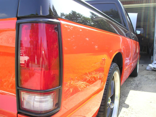 1986 Black and Orange Chevrolet S-10 Standard Cab Pickup