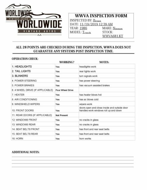 1986 White Nissan Pickup