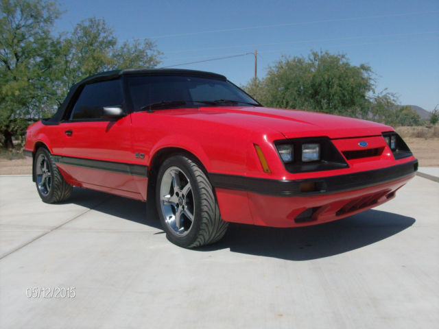 1986 Red Ford Mustang Convertible