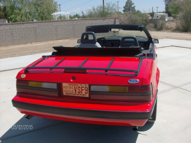 1986 Red Ford Mustang Convertible
