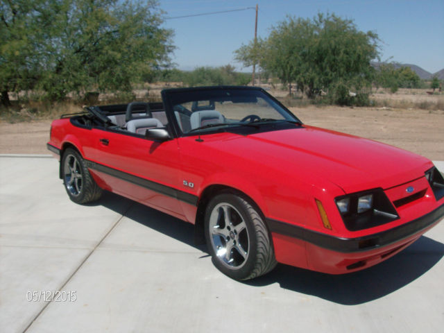 1986 Red Ford Mustang Convertible