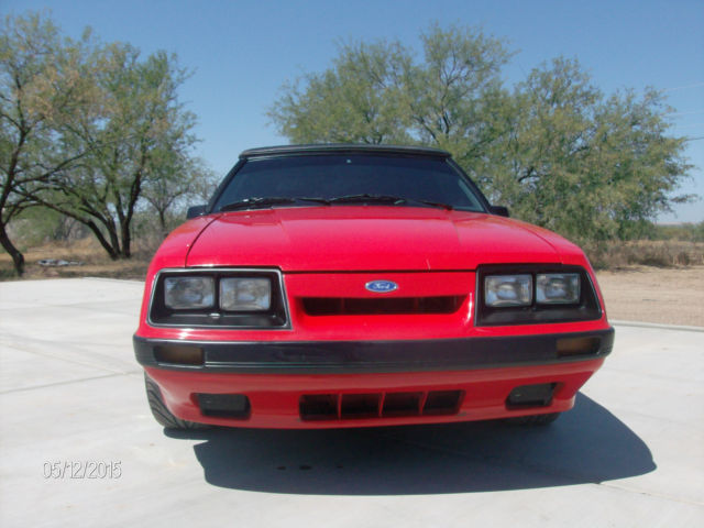 1986 Red Ford Mustang Convertible