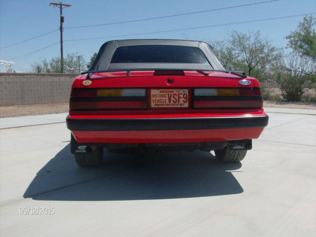 1986 Red Ford Mustang Convertible
