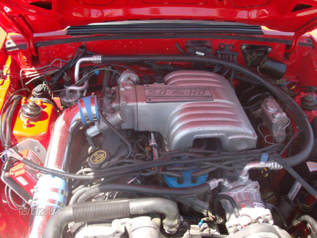 1986 Red Ford Mustang Convertible