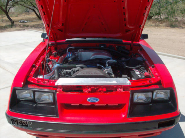 1986 Red Ford Mustang Convertible