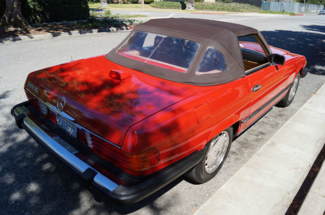 1987 Signal Red Mercedes-Benz SL-Class Convertible