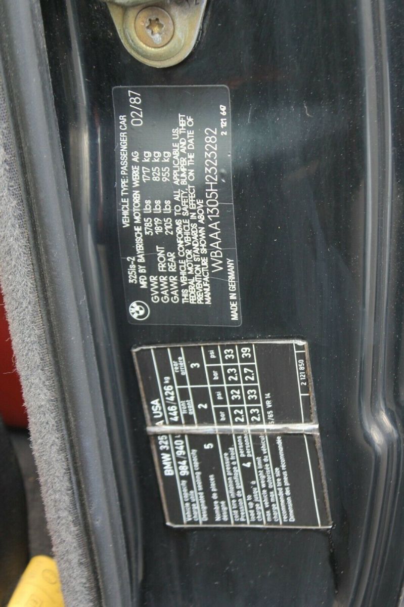 1987 Black BMW 3-Series Coupe