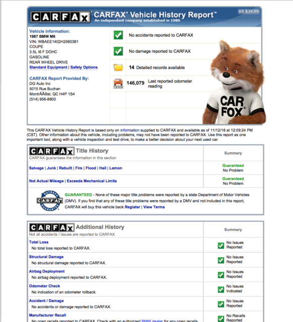 1987 White BMW M6 Sedan