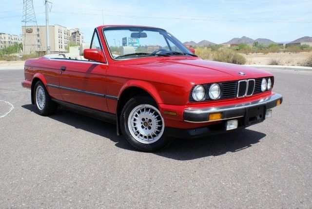 1987 Red BMW 3-Series Convertible