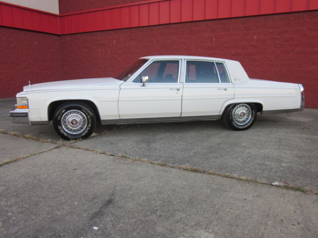 1987 White Cadillac DeVille Sedan