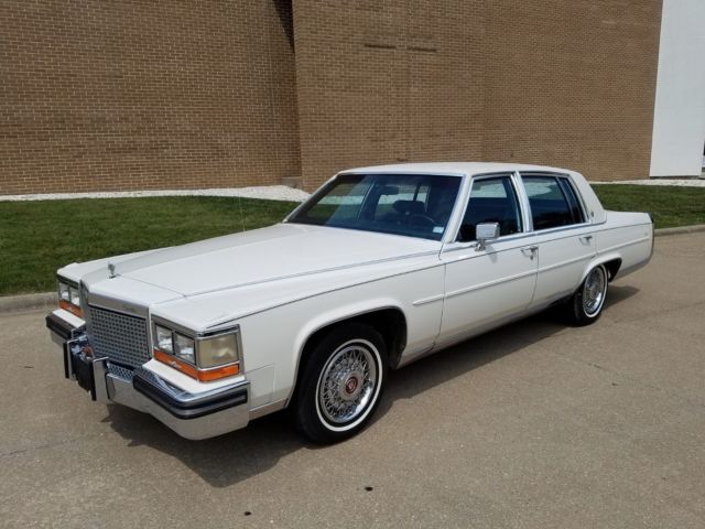 1987 White Cadillac Brougham Sedan