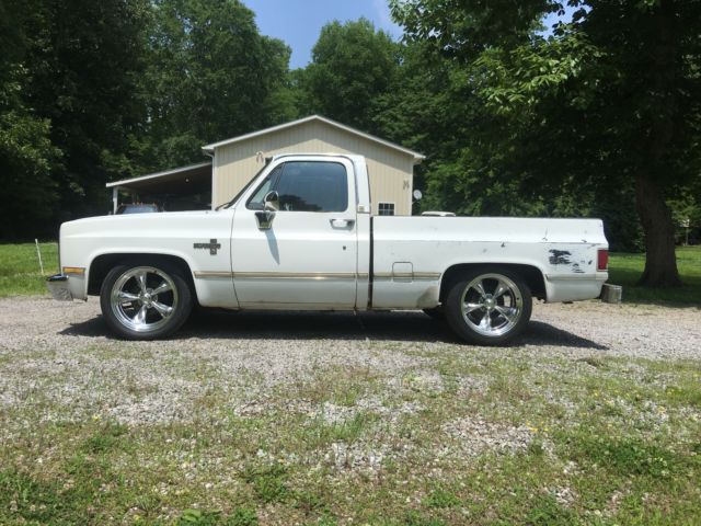 1987 white Chevrolet C-10 swb