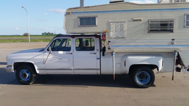 1987 White Chevrolet C/K Pickup 3500 Extended Crew Cab Pickup