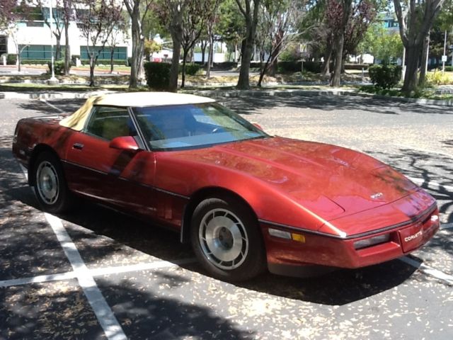 1987 Burgundy Chevrolet Corvette Convertible