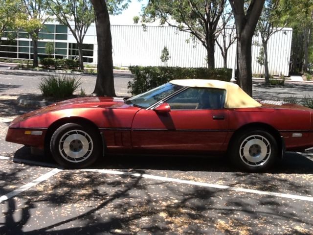 1987 Burgundy Chevrolet Corvette Convertible