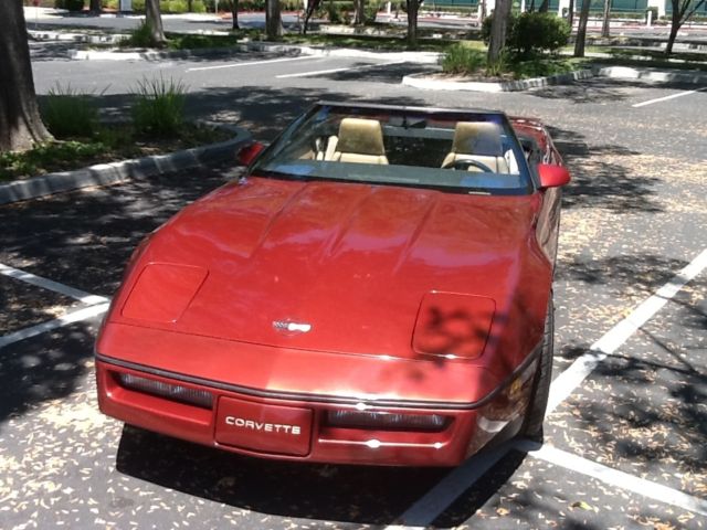 1987 Burgundy Chevrolet Corvette Convertible
