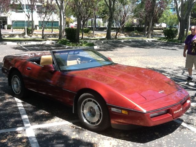 1987 Burgundy Chevrolet Corvette Convertible