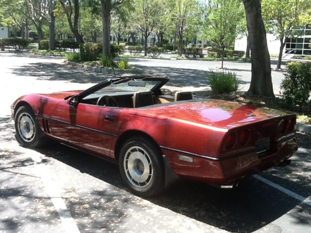 1987 Burgundy Chevrolet Corvette Convertible