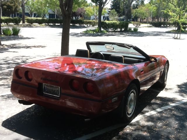 1987 Burgundy Chevrolet Corvette Convertible