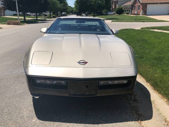 1987 Silver Beige Metallic Brown Chevrolet Corvette Coupe