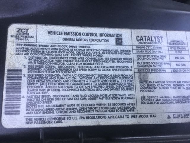 1987 Black Chevrolet El Camino